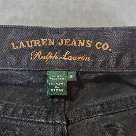 Ralph Lauren Co Jeans Womens 10 Black Straight Leg Pants - Picture 2 of 8